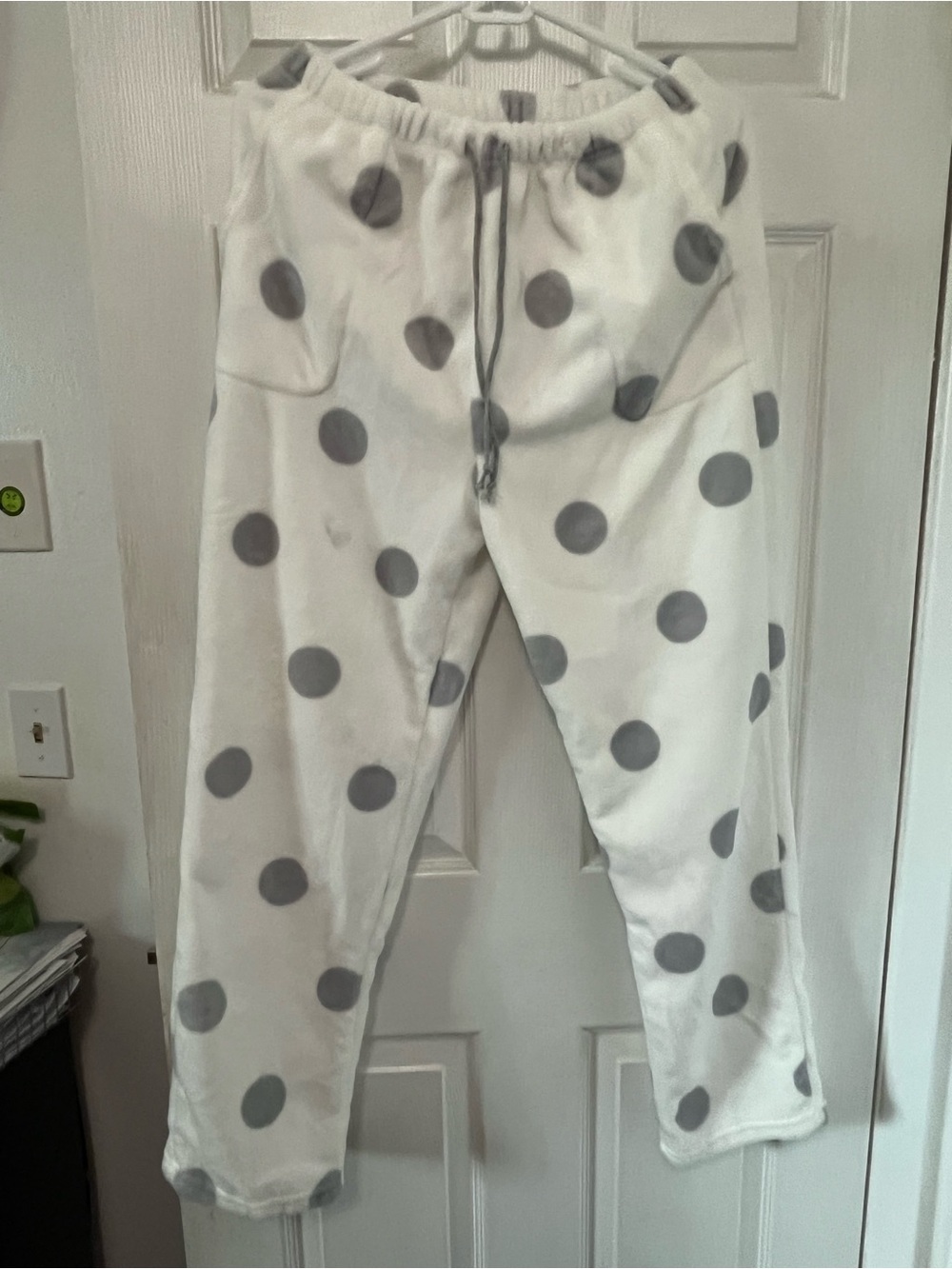 Cozy Kids Polka Dot Lounge Pants - White with Gray Dots